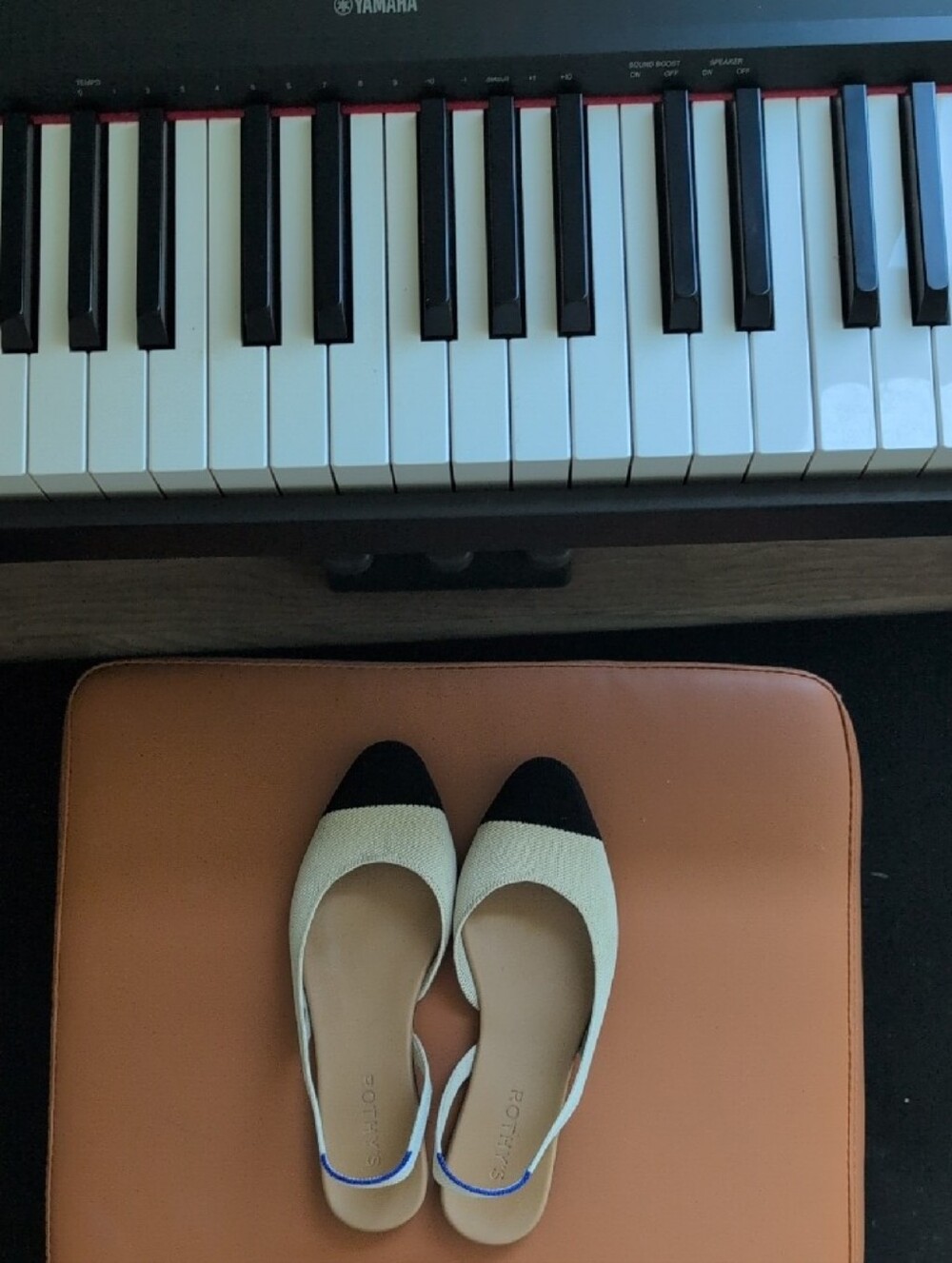 Slingback Pointed Toe Flats Cream & Black Rothys 8w Cap Toe Inspired Flat Almond